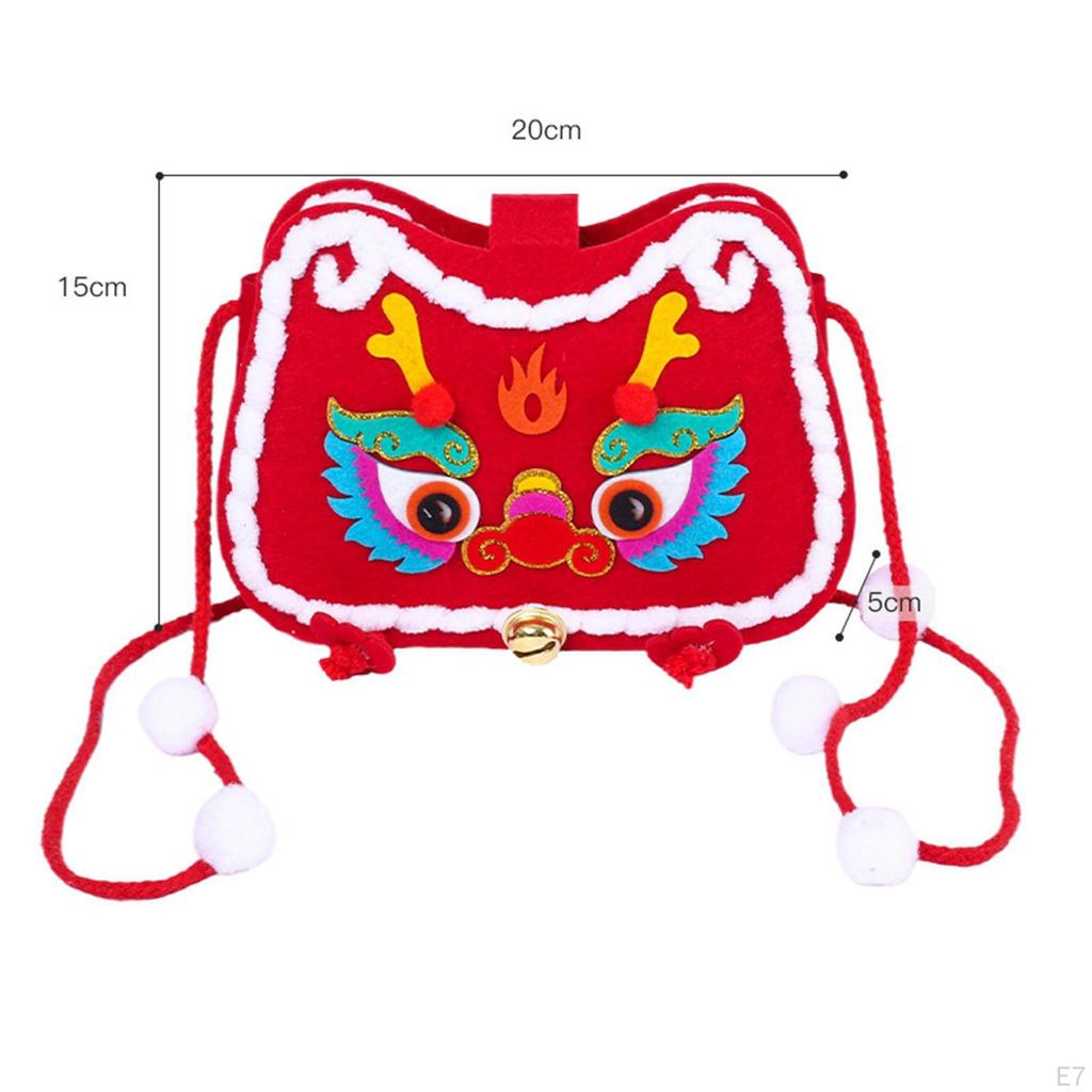 Beginner Shoulder Bag Sewing Material Sew Accessories Gift Felt Cloth DIY Bags Making Kit for Lunar