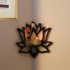 1pc Floating Wooden Lotus Shape Display Shelf, Wall Corner Crystal Stone Storage Rack,Household Storage Organization