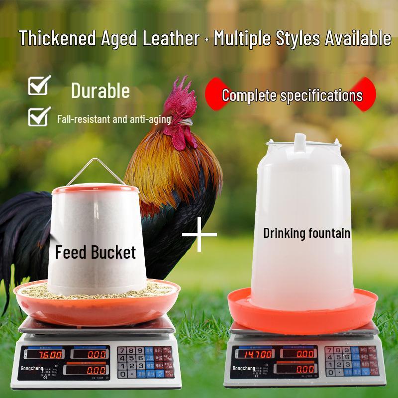Automatic Chicken Feeder & Drinker Set: Feed Bucket & Trough for Chicks