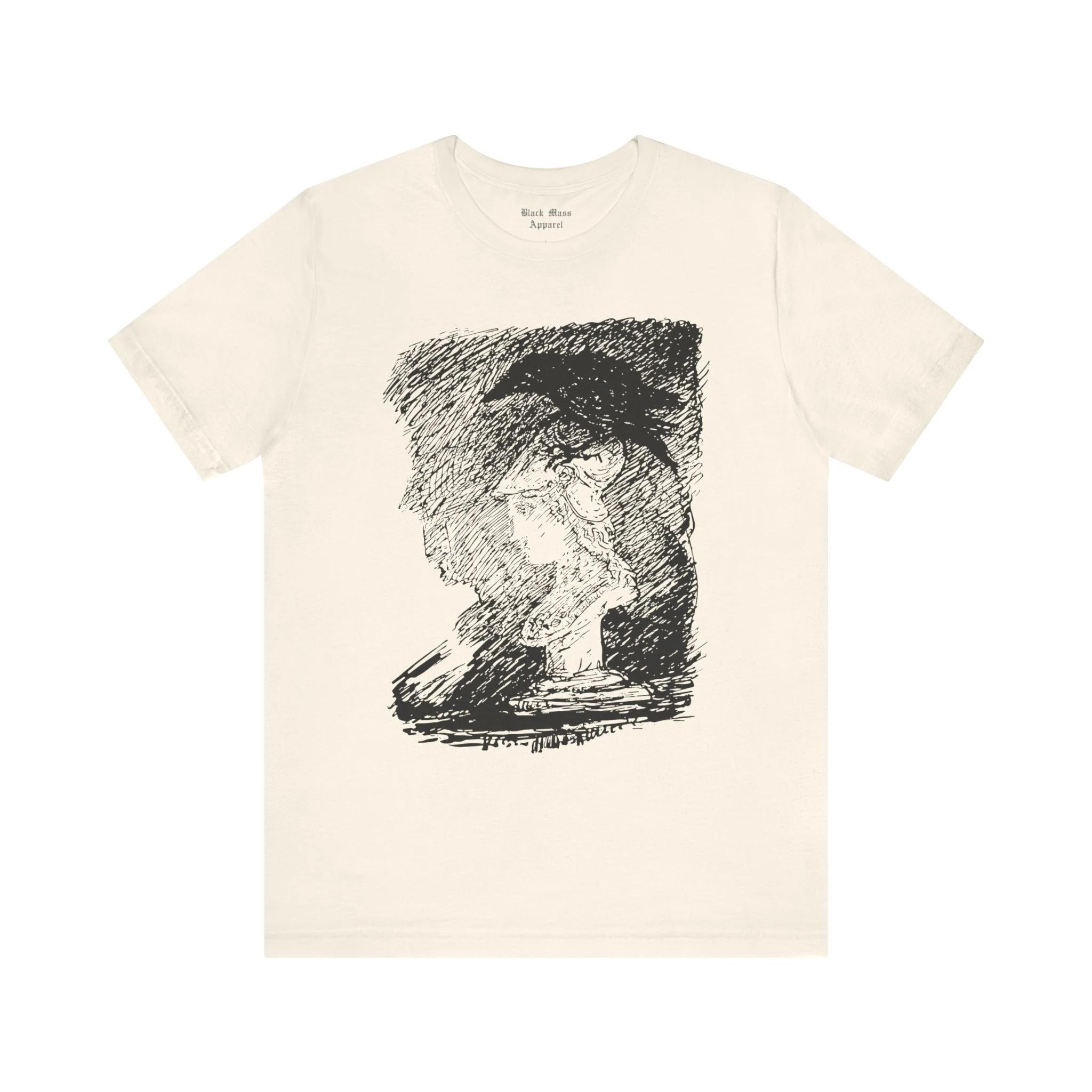 

Crow Alfred Cubin Art Shirt Edgar Allan POE T-shirt Gothic Poetry Gothic Literature Bookworm Men s and Women s T-shirt 4XL