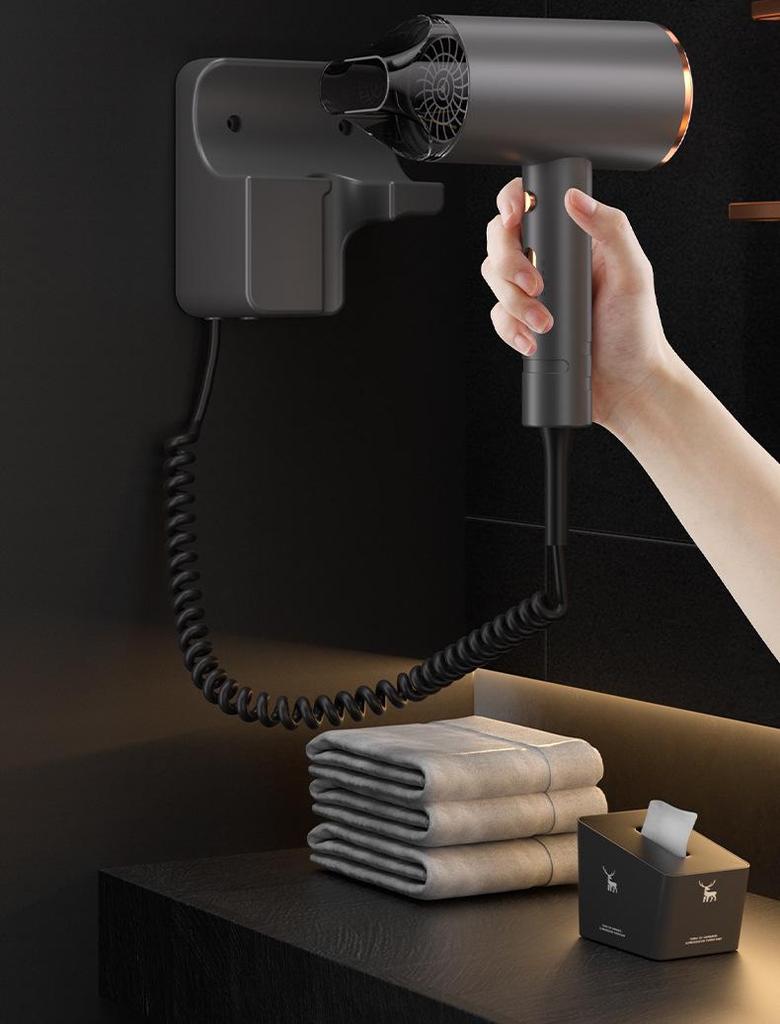 Wall-Mounted High-Power Bathroom Hair Dryer with Automatic Power Off