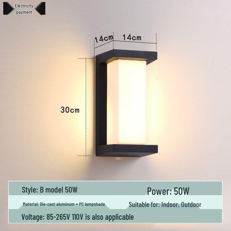 Waterproof Minimalist LED Wall Light with Smart Sensor for Outdoor Use