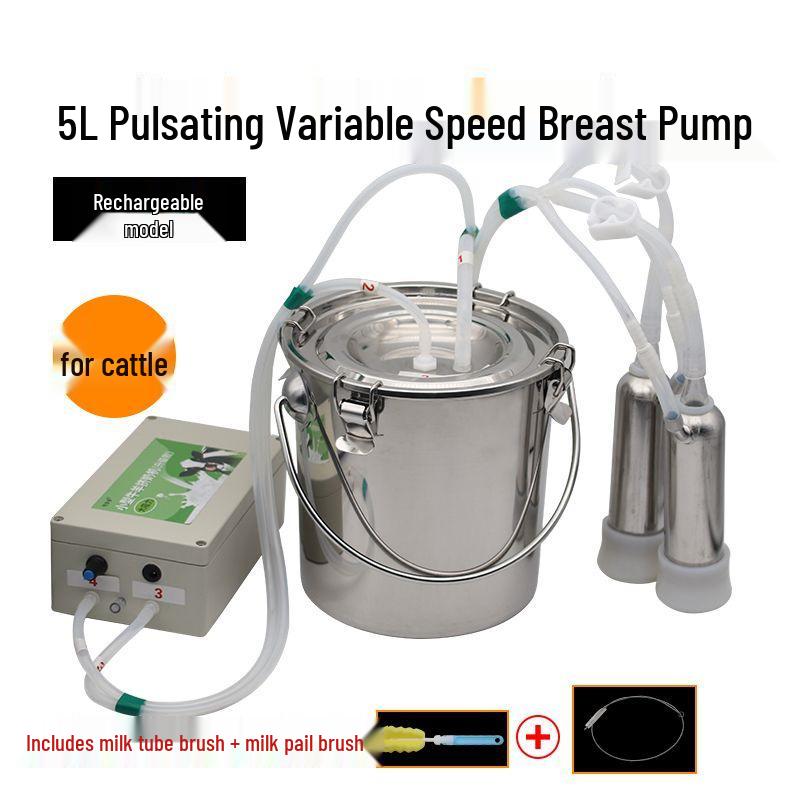 Electric Milking Machine for Cows & Sheep: Pulsating, Speed Adjustable, Fully Automatic, Compact for Home Use