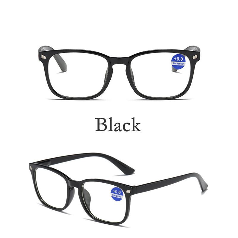 Anti Blue Light Black Square Frame Reading Glasses for Men and Women +100 To +400