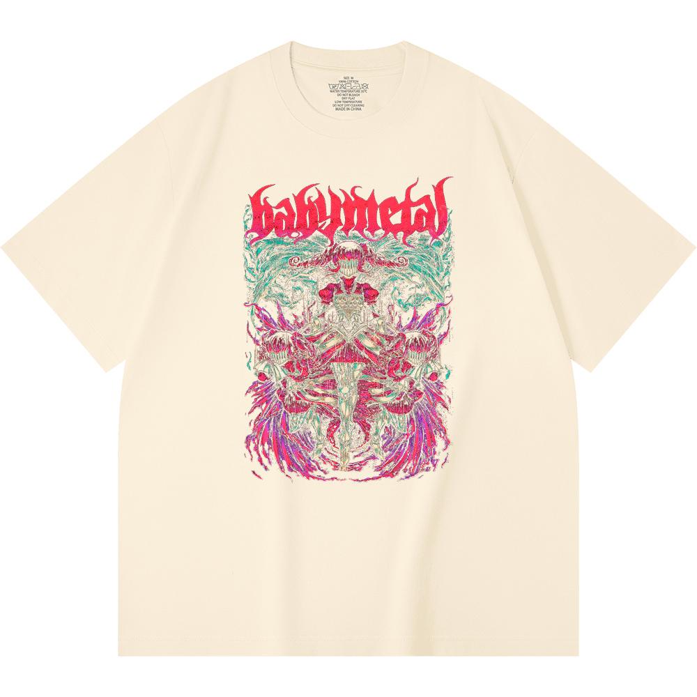 230 Gsm 100% Cotton Heavy Metal T-Shirt Rock Band Popular Music Print Unisex Heavy Cotton T Shirt