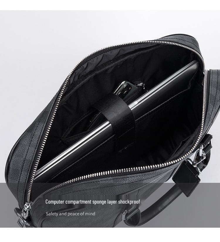 2024 Men's Business Briefcase: European & American Style, Large Capacity, Single Shoulder, Crossbody, Handheld Laptop Bag