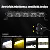Motorcycle Headlight Handlebar LED 5 Lens Light Bar Set 12-24V Spotlight LED With Switch Kit Fits Most Handlebars White Yellow