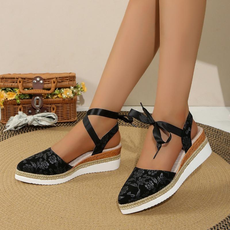 Womens Wedges Sandals 2024 Summer New Fashion  Gladiator Designer Wedges Classic Embroider Decoration Platform Pumps 36~43