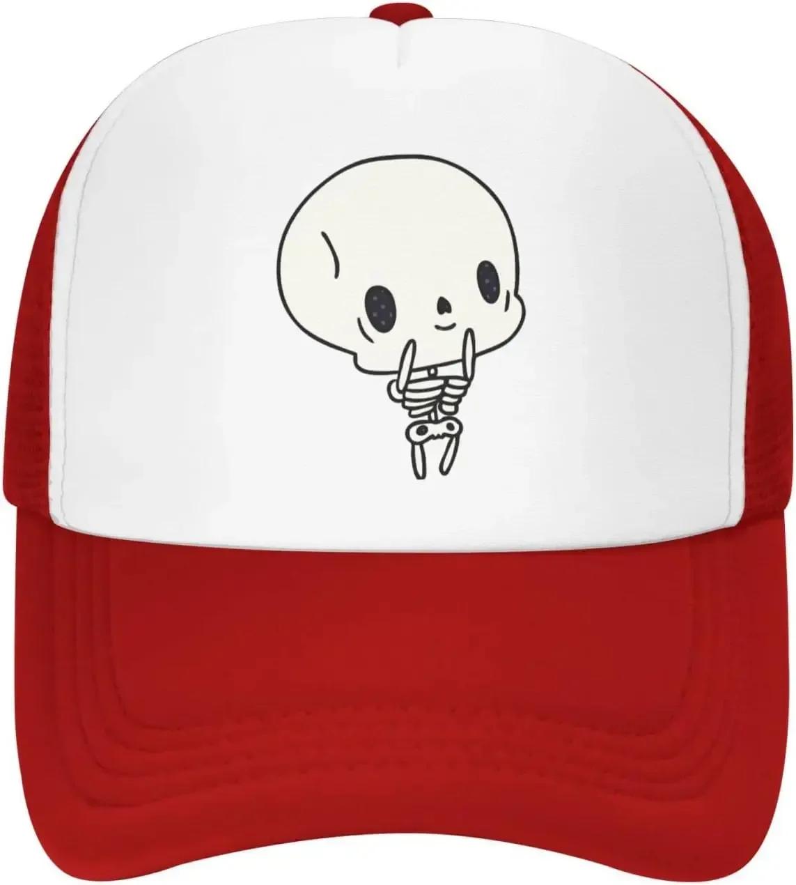 

Mesh Dad Hat Adjustable Washed Cartoon Kawaii Cute Skeleton Baseball Dad Cap Funny Distressed Ball Trucker Cap Adjustable