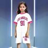 Unisex Kids' Sport Set with Letter Print, Short Sleeve Top and Pants, Round Neck Casual Outfit