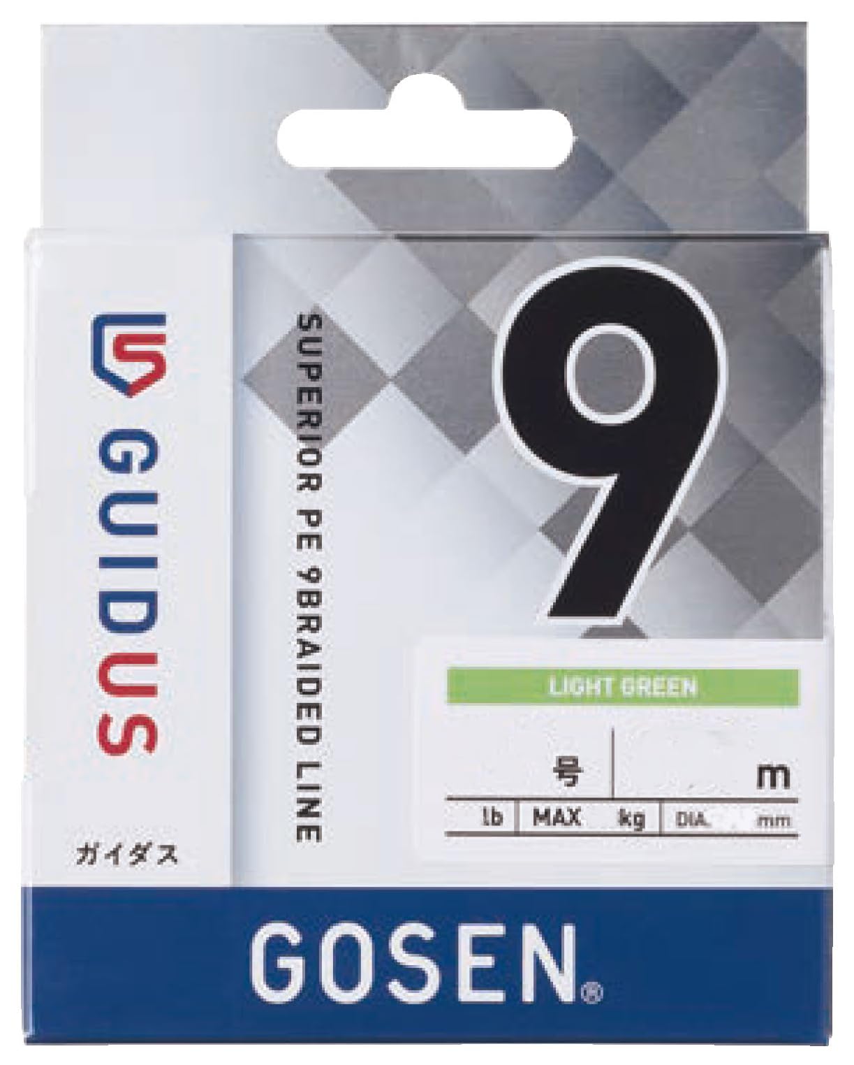 GOSEN GUIDUS PE×9 300m 2 fishing line light green