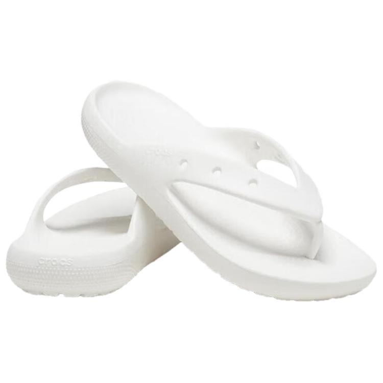 Crocs Simple And Comfortable Flip Flops Unisex Footwear White 209402-100