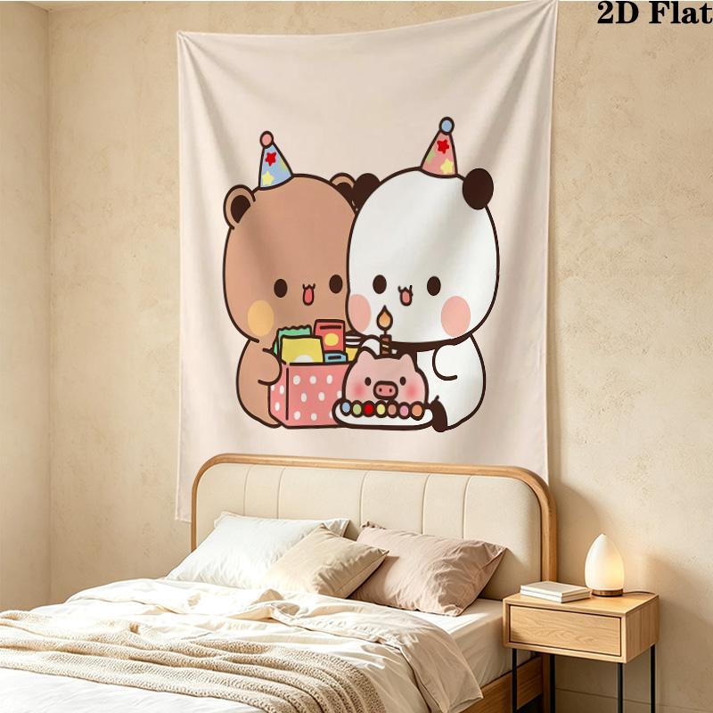 Bubu Dudu Wall Tapestry Aesthetic Wall Hanging Printed Fabric Blanket Decorative Tapestries For Bedroom Living Room Home Decor