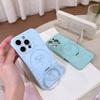 MagSafe Bowknot Silicone Phone Case with Ring Holder, Cute Macaron Color Kickstand Cover for iPhone