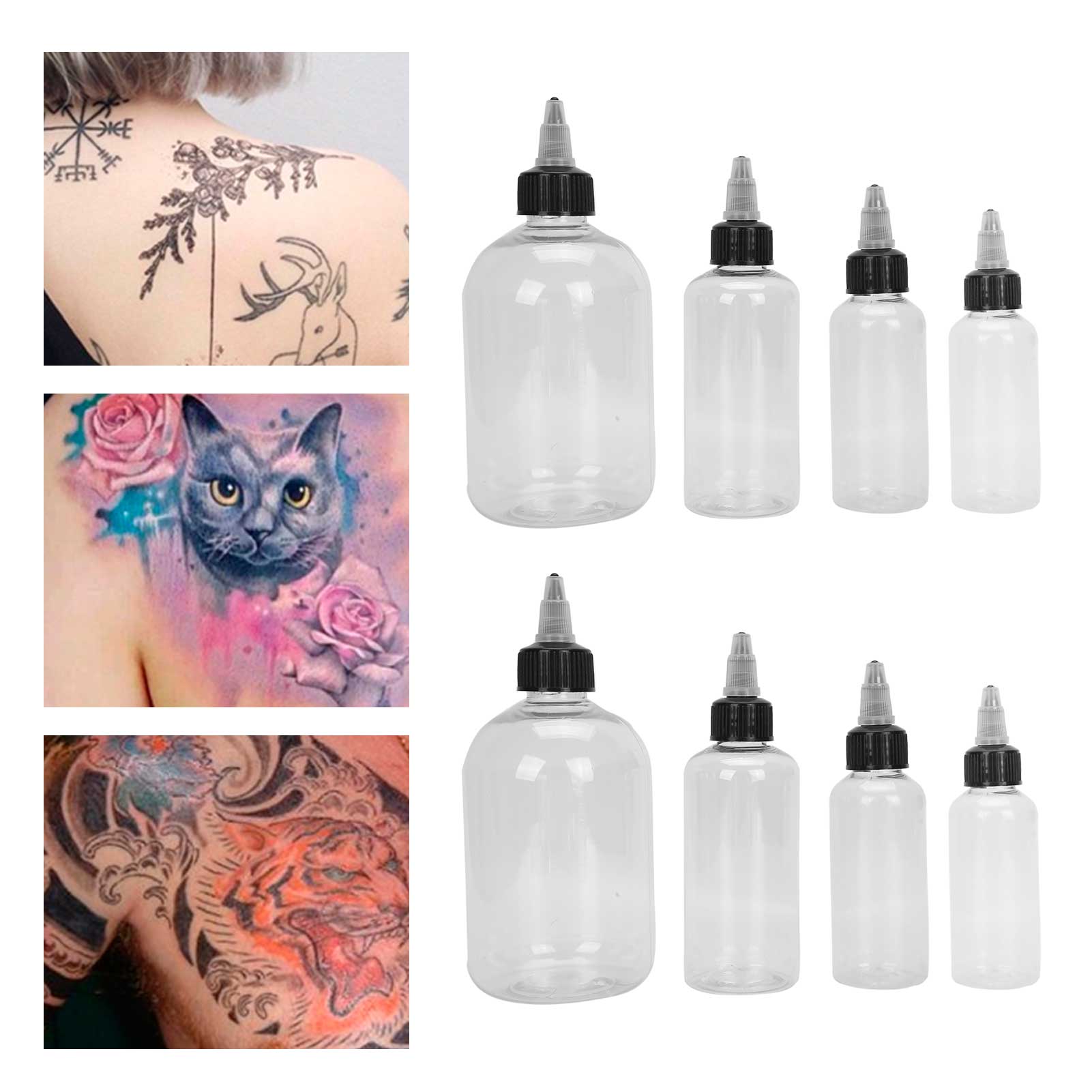 

Tattoo Ink Empty Bottle PET Pigment Container Transparent TwistCap Tattoo Supplies