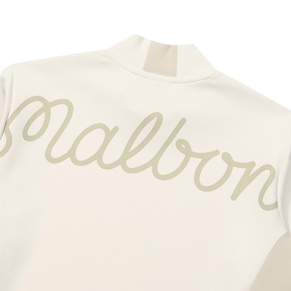 MALBON GOLF Women'S Semi-Over Mock Neck T-Shirt Cream (Woman)