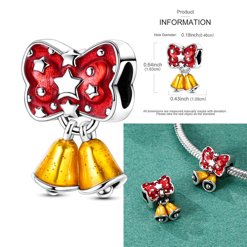 Copper Snowman Beads Christmas Bell Charms Fit 3Mm Women Bracelet Diy Accessories Christmas Gift Fine Jewelry