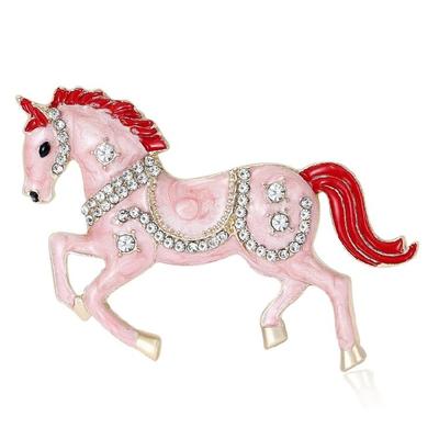 Strass Impreziositi Spilla Cavallo Smalto Animale Accessorio per Risvolto Con Dettagli in Cristallo Per l'Uso Quotidiano