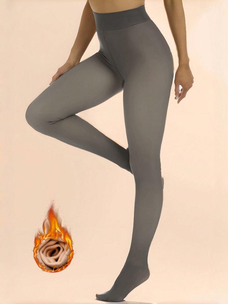 240G Warm Fleece Lined Tights Women Winter Thermal Sexy Tights Leggings Wool Fake Translucent Pantyhose Panty Stockings