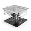 Large Outdoor Stainless Steel Folding Barbecue Grill and Fire Pit for Camping and Picnics