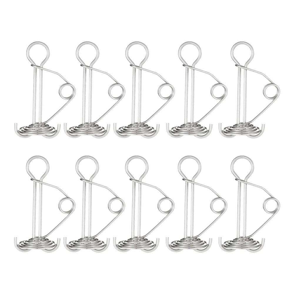 10Pcs Stainless Steel Spring Deck Pegs Retractable Tent Spring Stakes  Outdoor Camping