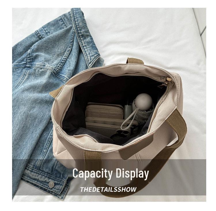 Damen Canvas Tote mit großem Fassungsvermögen - Stilvolle, vielseitige Schultertasche für Studentinnen