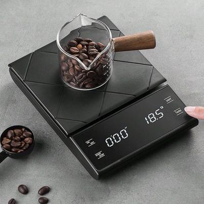 LED-display Digital Högprecision Kaffe Kök Våg Uppladdningsbar Typ-C 3KG/0.1g Automatisk Timer g/oz/ml Elektronisk