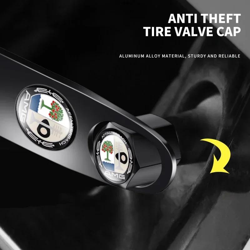 Autoaufkleber 2025 Für Benz Autoemblem Auto Rad Reifenventilschaftkappe Mit Schlüsselanhänger Schlüsselring Für Mercedes benz AMG C E S GLE CLC Cla
