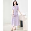 Sishui Nianhua Elegant Tie-Waist Short-Sleeve Midi Dress