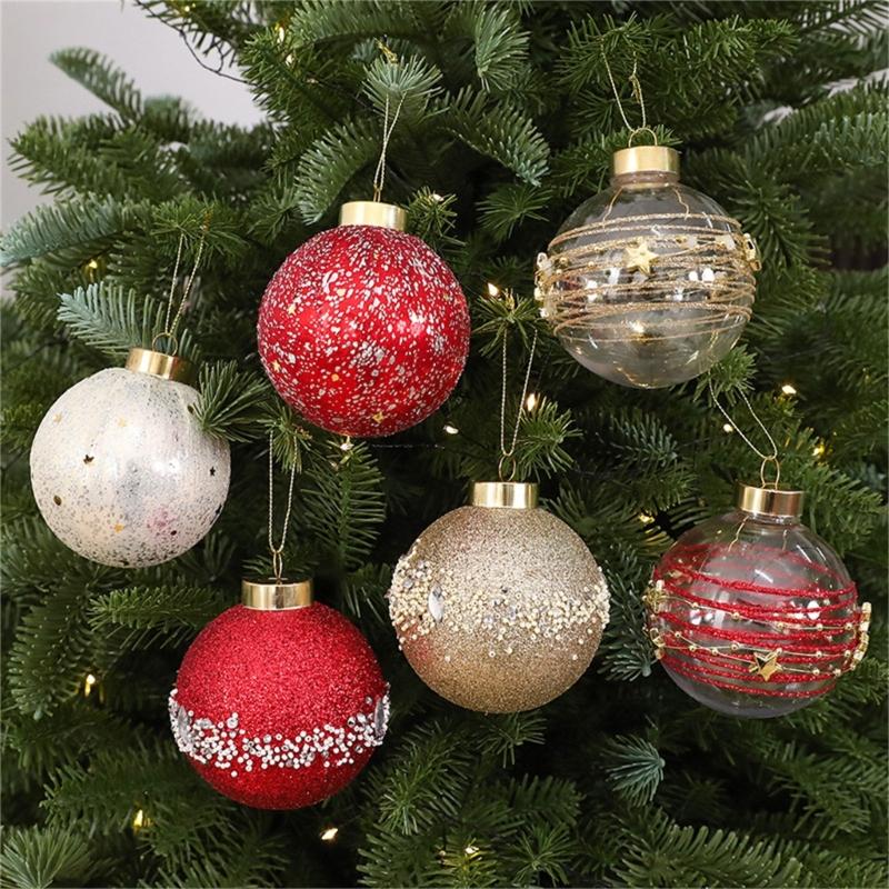 Holiday Bauble Set, 12 Pack Plastic Tree Hanging Items with Mixed Finish Styling for Christmas Home Display Use