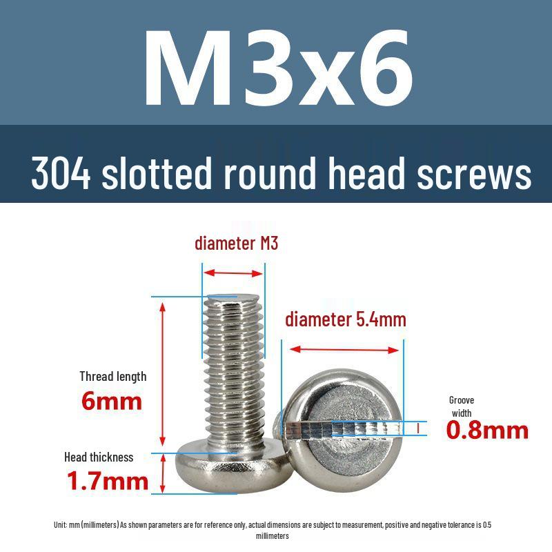 

Винты машинные с полукруглой головкой и шлицем из нержавеющей стали Yigu 304 Серия M3-M8