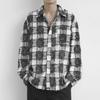 Karomusterhemd Herren Herbst Japanischer Stil Jugendjacke Trendiger Hongkong-Stil Langarmhemd