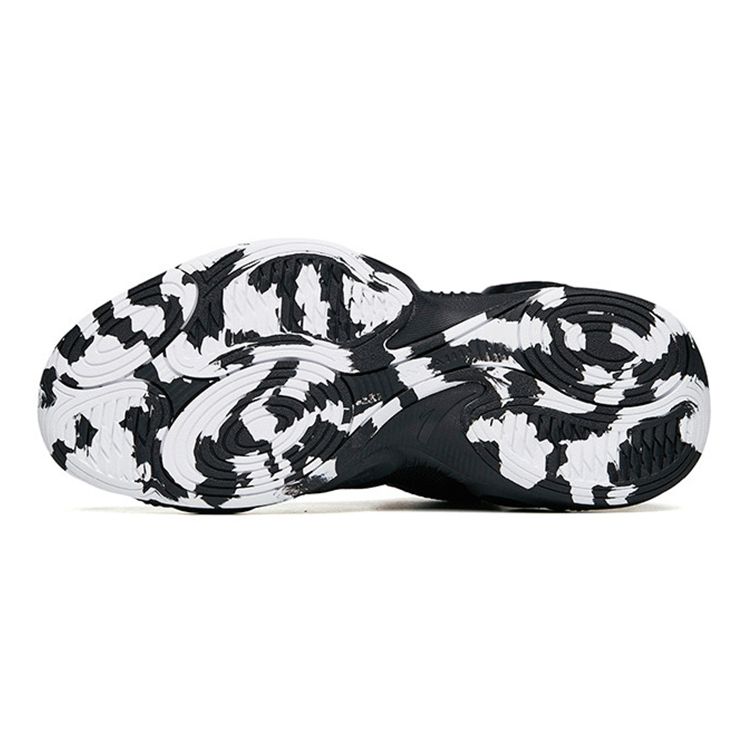 Anta Kids Irregular Non-Slip Shock Absorbing Wear-Resistant Mid-Top Basketball Shoes Kids basketball shoes Black 312221102-6