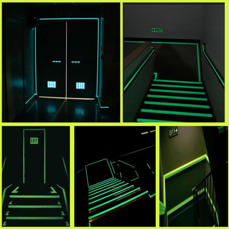 1 PZ Nastro Adesivo Autoadesivo Notturno Fluorescente Luminoso Glow In The Dark Sicurezza Domestica Decorazione 1M Nastri di Avvertimento