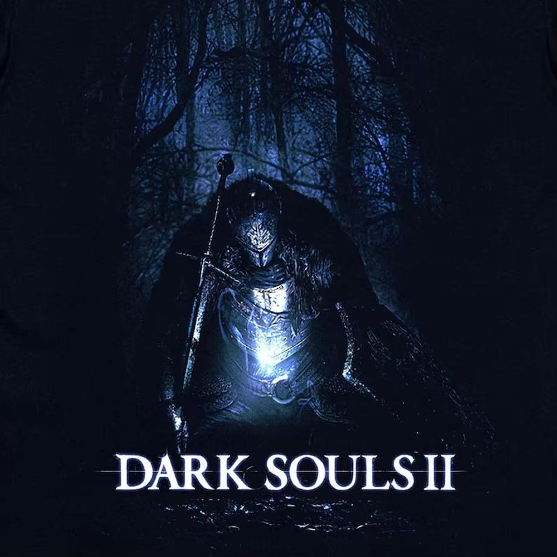 Retrostyle Koszulka z motywem Dark Souls 2 Soulsthemed retro Y2K gra wideo całoroczna dla par czysta bawełna streetwear odzież męska top