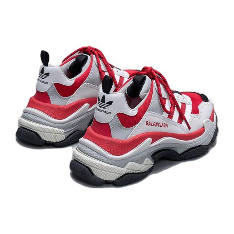 Balenciaga X Adidas Originals Comfortable Versatile Shock Absorbing Durable Low Top Casual Running Shoes Women sneaker Red ID4872