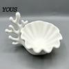 Matte Texture Jewelry Tray 3D Printed Shell Shape Dish Tray, Ocean Wave Organizer with Grooved Design, Ring Earring Holder Vanity Earrings