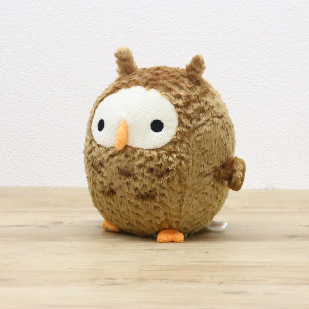 Shinada Plush Round Owl (L) Brown Plush Toy with a Bright Appearance
