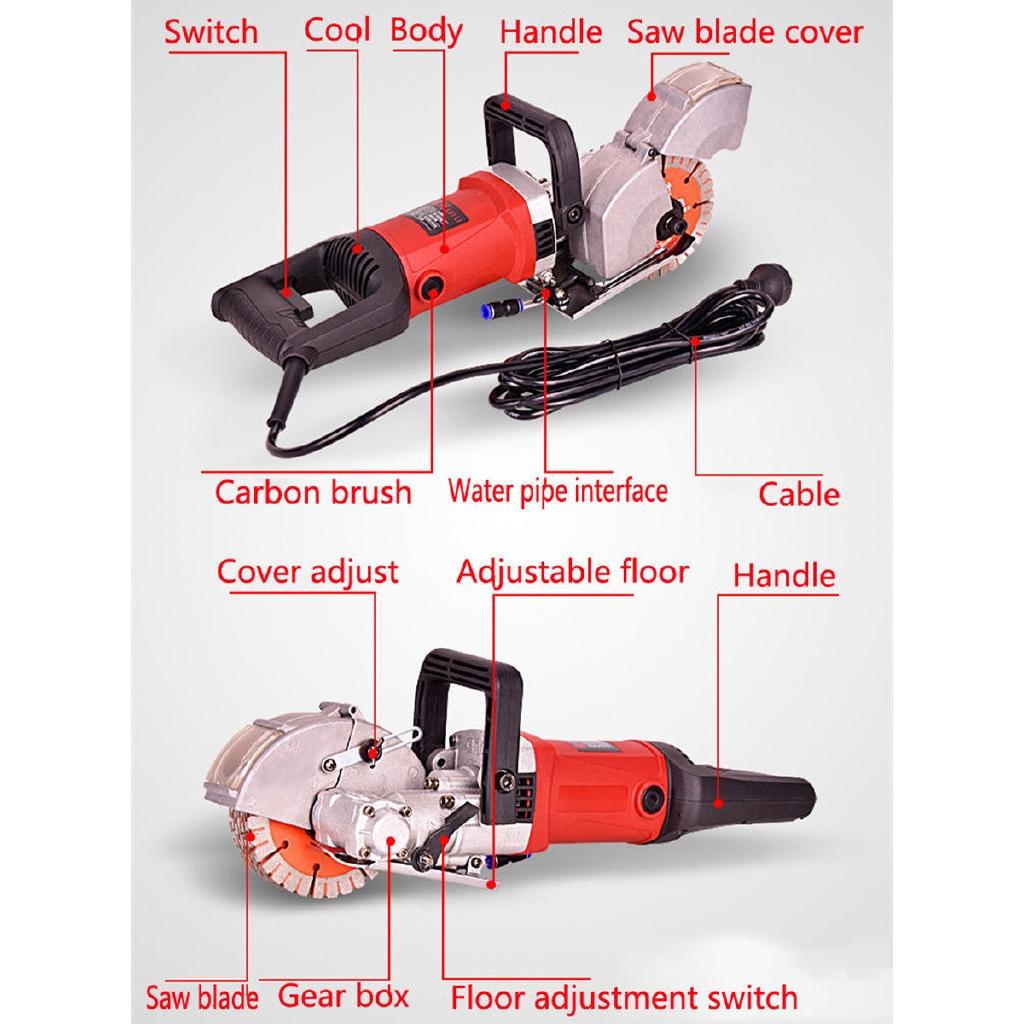 220V Slotting Machine For Granite Marble Steel Concrete 4500W Electric Wall Chasers Groove Cutting Wall Slotting Machine