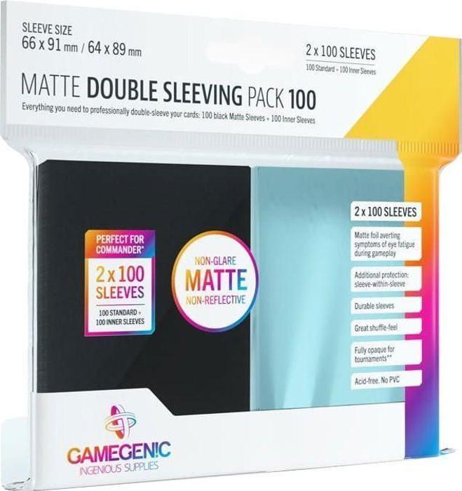 Pochettes pour cartes - Gamegenic 2000474 - Pack double gaine mat - 2x100 pièces - 66x91 & 64x89 mm