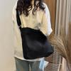 Canvas Bag Large Capacity Handbag Casual Lazy Style Solid Color Shoulder Bag Messenger Bag