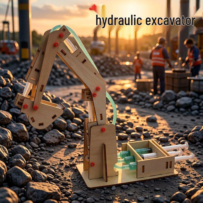 DIY Hydraulic Excavator Kit for Students: Science Experiment & Teaching Aid