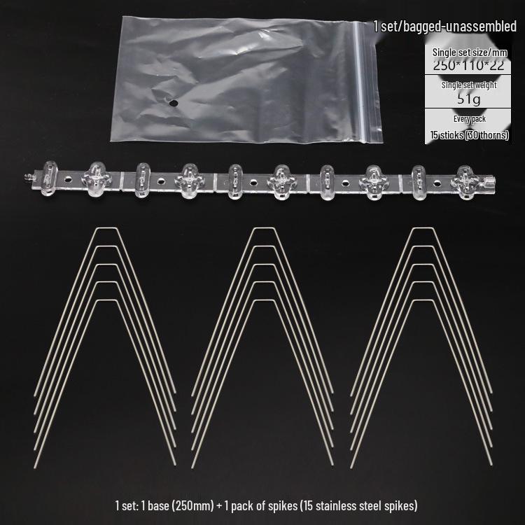 Stainless Steel Anti-Bird & Anti-Cat Climb Spikes, 25cm/50cm Bird Deterrent