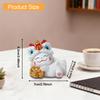 Lucky Cat Figurine Resin Decorative Animal Sculpture Miniature Things Shelf Ornament for Home Office Car Dashboard
