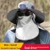 Men's Solar-Powered Fishing Hat with Fan - Sun, Mosquito, Neck, and Face Protection for Outdoor Summer Leisure