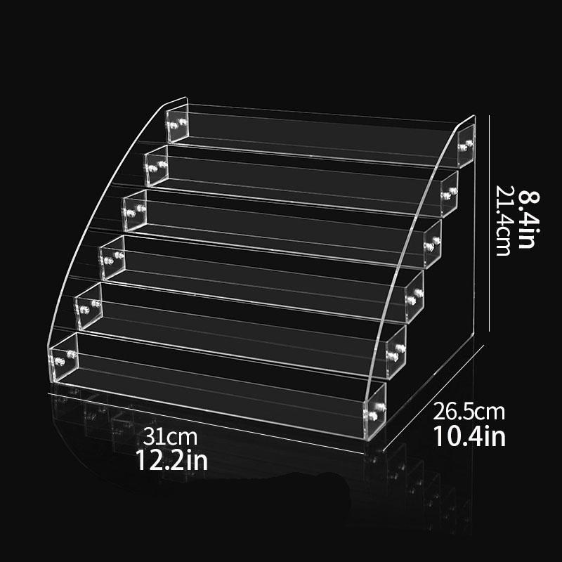 Clear Acrylic Cosmetic Storage Holder with Multiple Compartments for Nail Polishes and Lipsticks