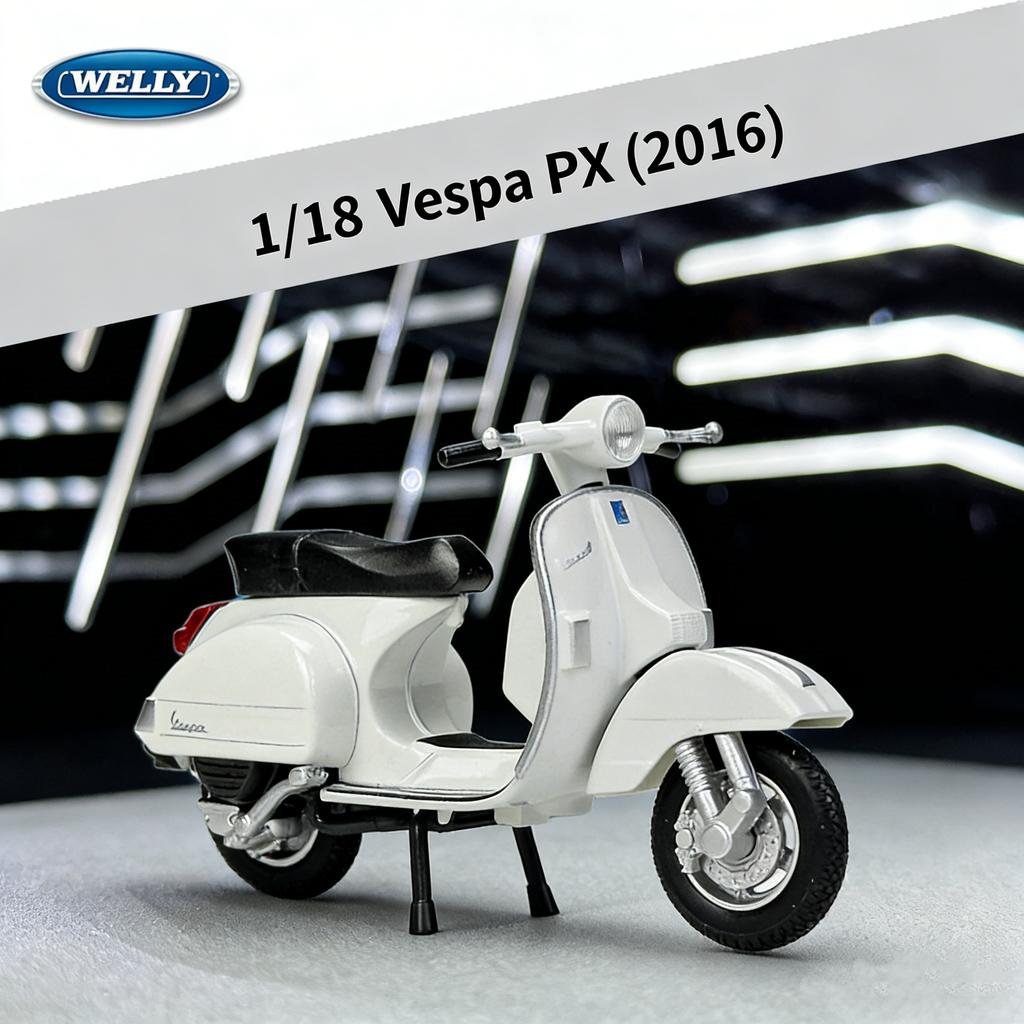 Welly 1/18 2016 Vespa PX Lega Scala Modello di Motocicletta Diecast Veicoli Giocattolo Metallo Auto Collezione Veicoli Giocattolo per Bambini Regalo