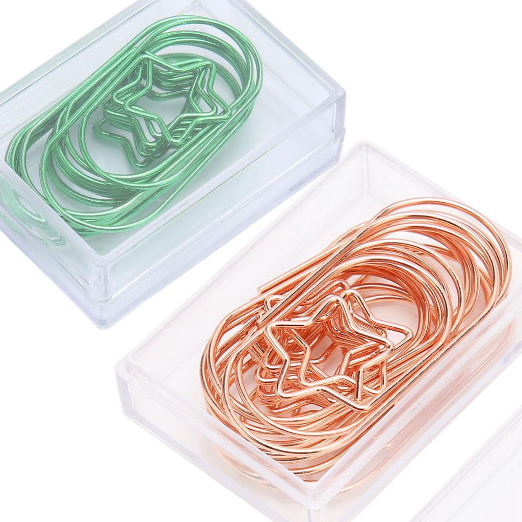 40PCS Star Paper Clips Bright Color Rust Proof Coating Portable Lightweight for Office Home