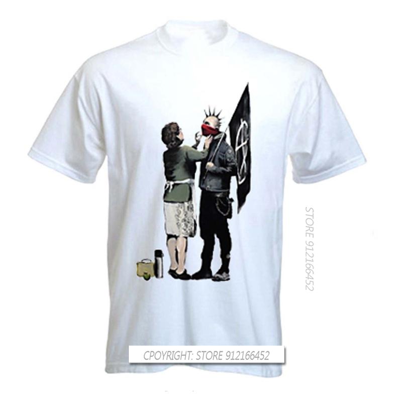 Banksy Punk Mum T-Shirts - Anarchy Anarchist Protest Mother Tee Summer 100% Cotton Tshirt Streetwear - Men s Summer Cotton Gr... S разноцветный