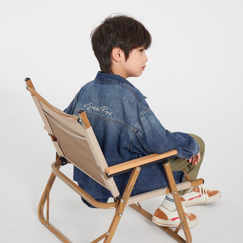 Duoduojia Boys' Embroidered Gradient Casual Denim Jacket